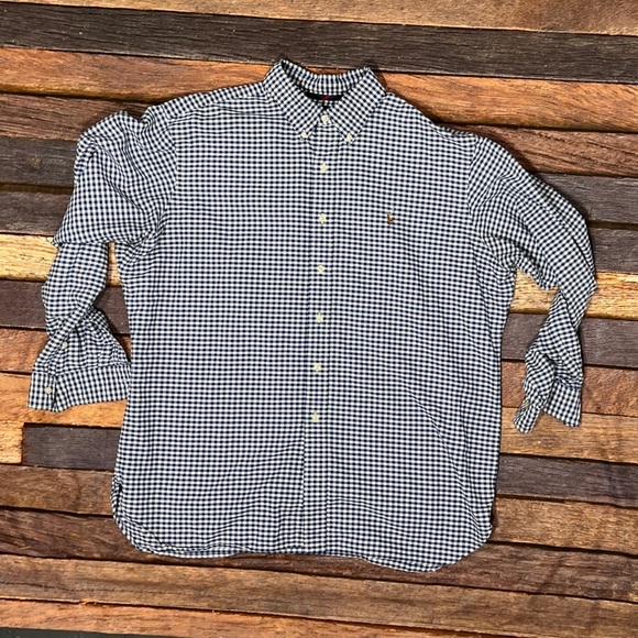 Polo Ralph Lauren Shirt Plaid Blue Long Sleeve Button Down Shirt Mens - Picture 1 of 8